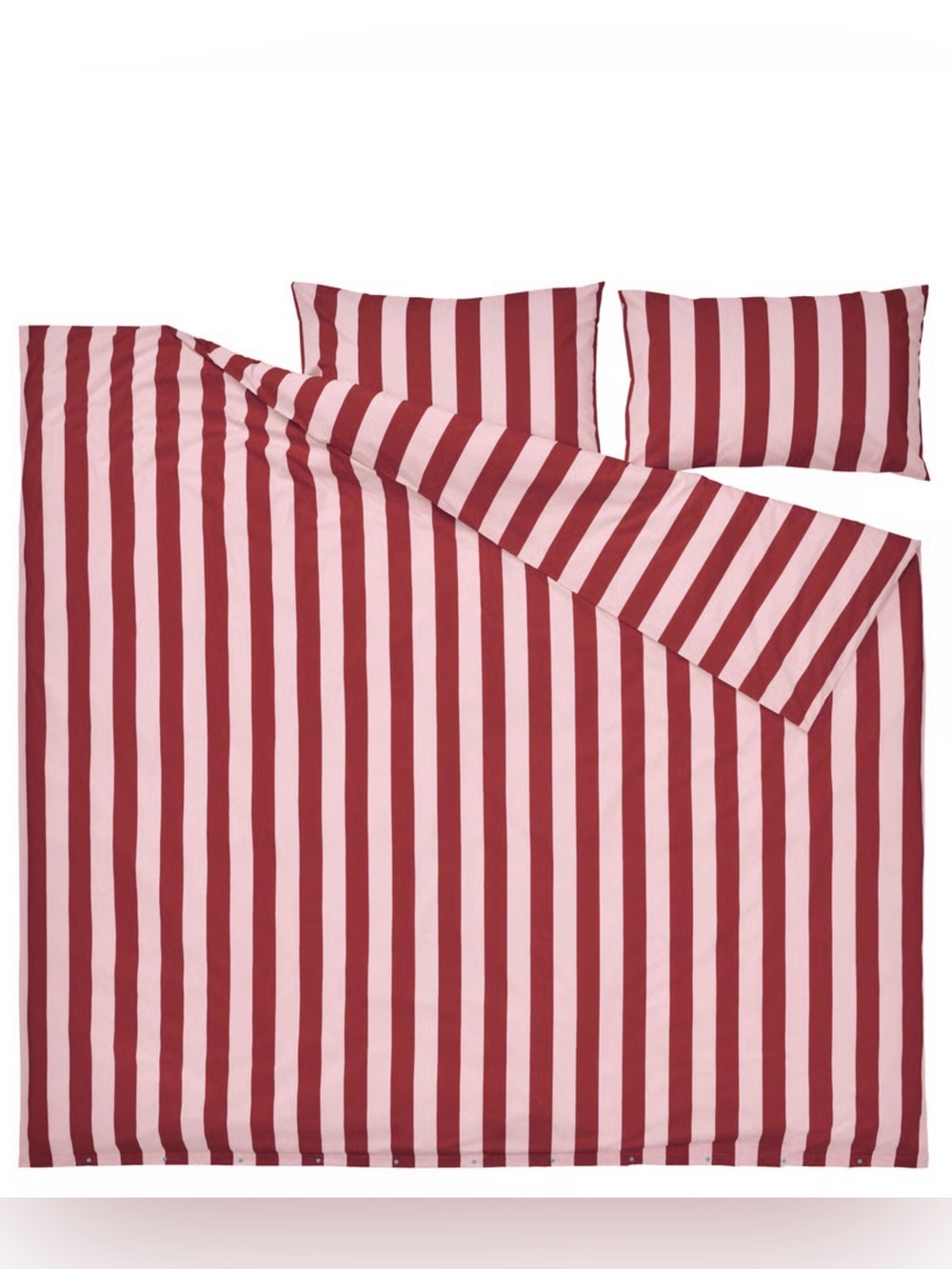 Striped Red and Pink Duvet Cover Set - Stylish Home Bedding - Picture 5 of 5